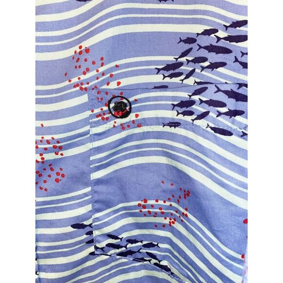 Southern Proper Blue Cotton Fish Shirt Size XL - Picture 3 of 5